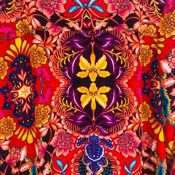 New Loft Womens High Low Blouse Sz Large Long Sleeve Vibrant Floral Print NWT - Picture 3 of 13